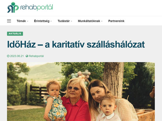 Sajtómegjelenés<br><small>REHABPORTÁL / 2023 JÚLIUS</small>